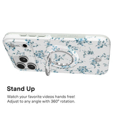 French Blue Floral MagSafe Grip Ring