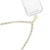 Silver Leather Chain Phone Crossbody Strap