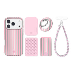 Pink Chrome Stripes iPhone Bundle Set