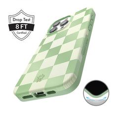 Pistachio Vibe Checkered iPhone Case