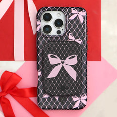 Lacy Pink Bows Portable MagSafe Charger Power Pack
