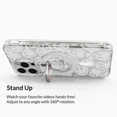 Clear Frosted Smiley MagSafe Grip Ring