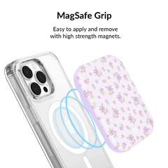 Dainty Lilac Floral Portable MagSafe Charger Power Pack