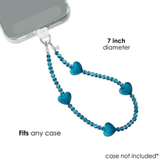 Navy Heart Phone Charm