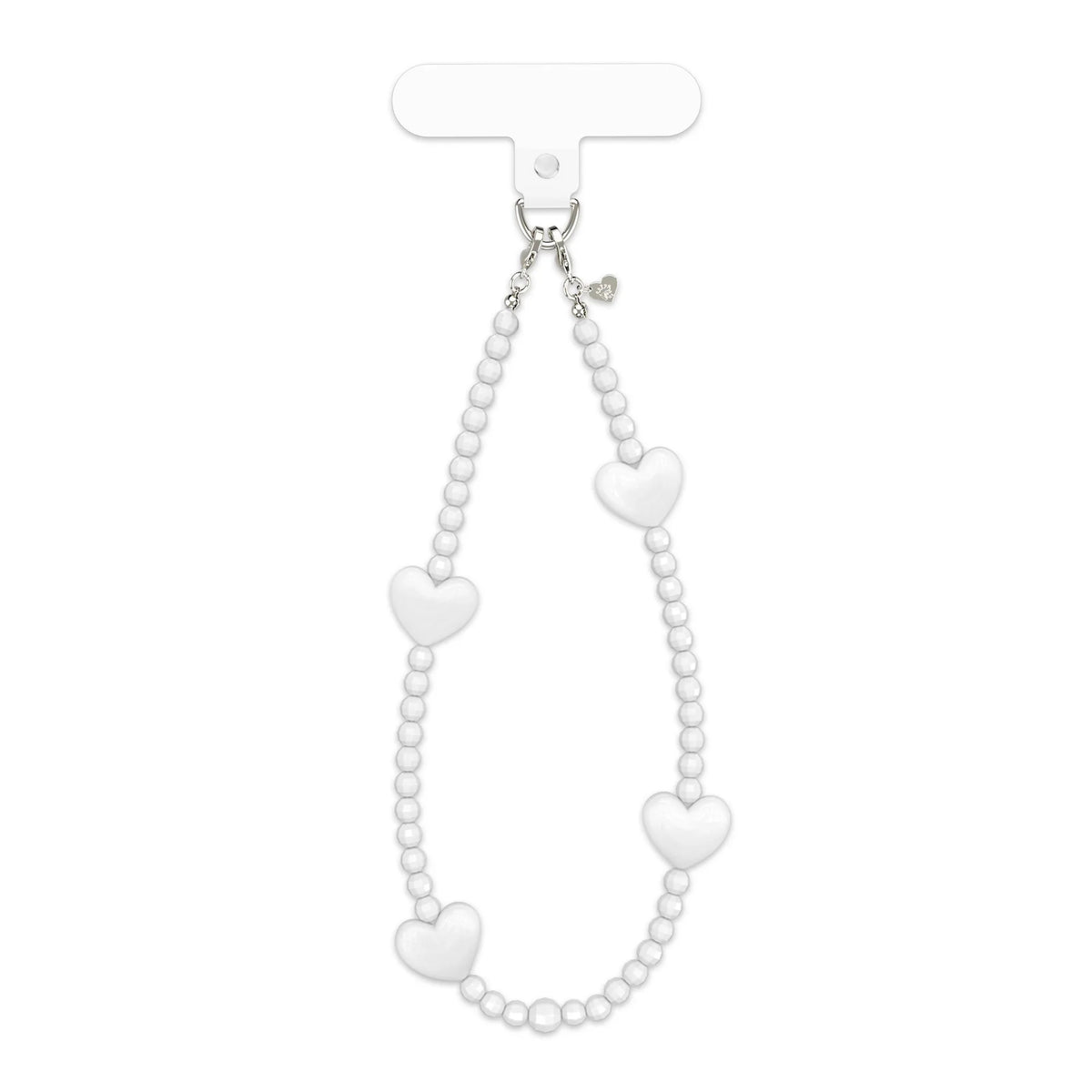 White Heart Phone Charm