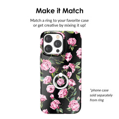 Pink Rose Floral Phone Ring