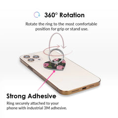 Pink Rose Floral Phone Ring