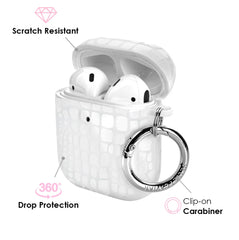 White Croc AirPod Case