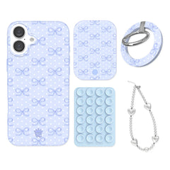 Lovely Blue Bows iPhone Bundle Set - Grip