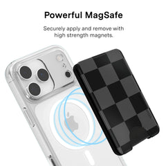 Noir Vibe Checkered Magsafe Wallet