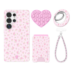 Dainty Pink Floral Samsung Bundle Set
