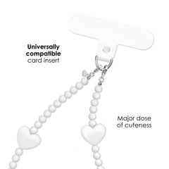 White Heart Phone Charm