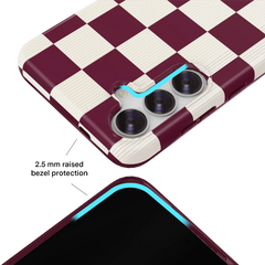 Burgundy Vibe Checker Samsung Case