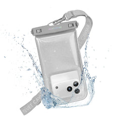 Silver Stardust Glitter Waterproof Floating Phone Pouch