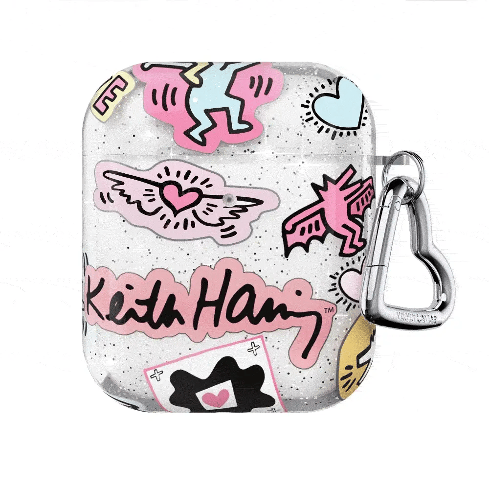 Keith Haring Pastel Glitter AirPod Case