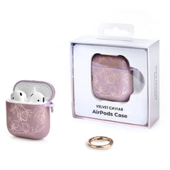 Dusty Rose Chrome Floral AirPods Case