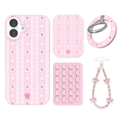 Strawberry Macaron iPhone Bundle Set - Grip