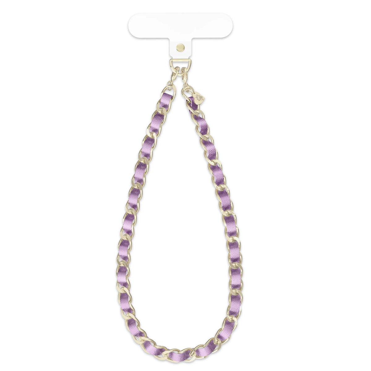 Metallic Purple Leather Chain Phone Charm
