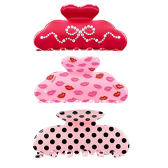 Crystal & Polkadot Hair Clip Bundle