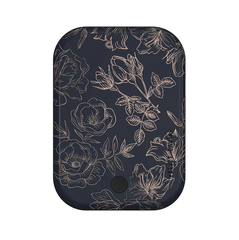Floral Rose Gold Chrome Portable MagSafe Charger Power Pack