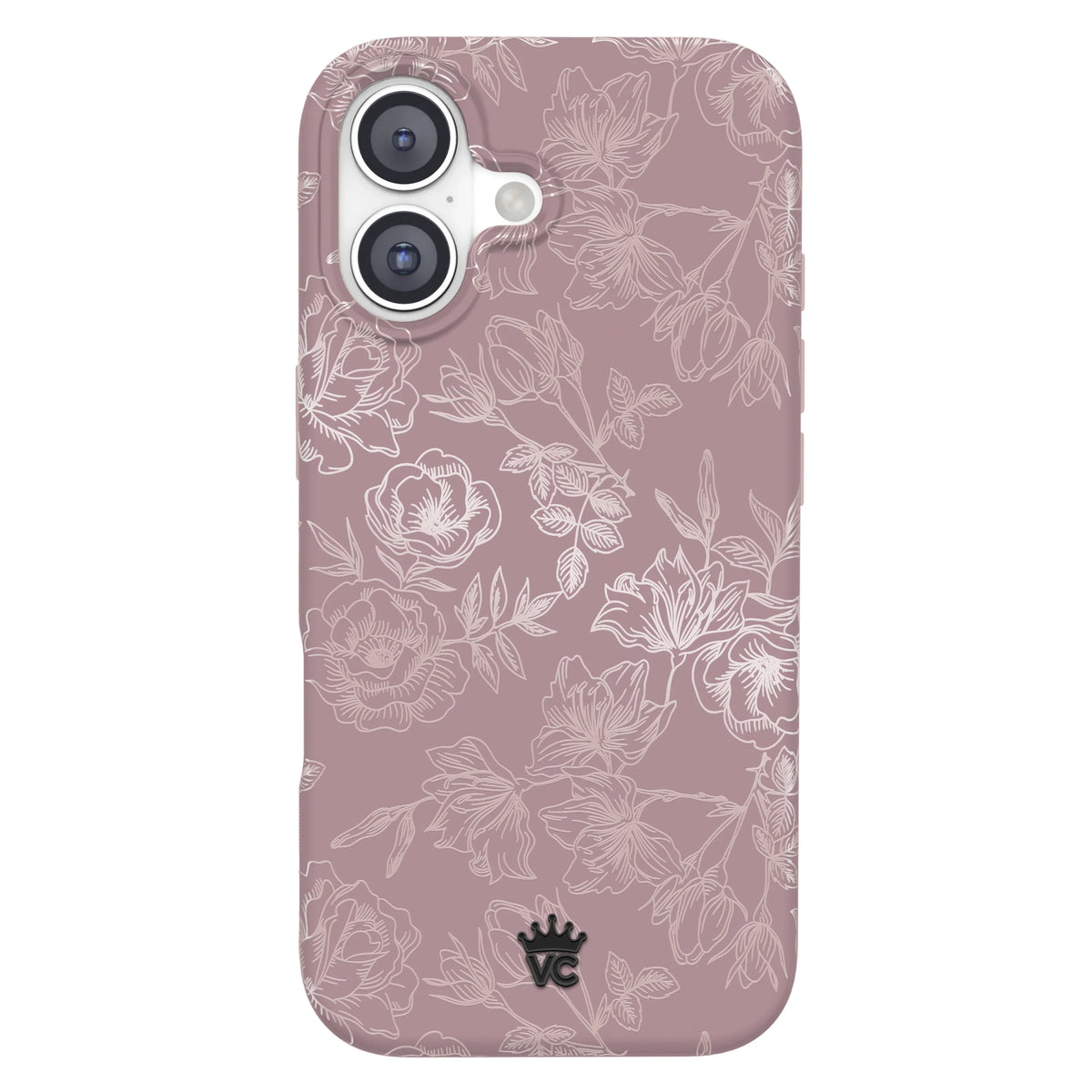 Dusty Rose Chrome Floral iPhone Case