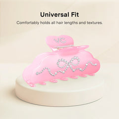 Pink Crystal Bow Hair Clip