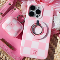 Pink Vibe Checkered AirPod Case