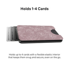 Dusty Rose Chrome Floral MagSafe Wallet