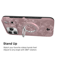Dusty Floral Chrome MagSafe Grip Ring