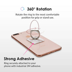 White Marble Rose Gold Chrome 2 Phone Ring