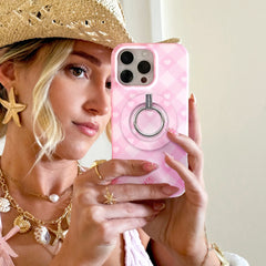 Dolly Pink Gingham MagSafe Grip Ring