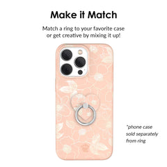 Peach Blossom Floral Phone Ring