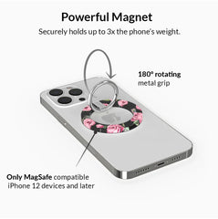 Pink Rose Floral MagSafe Grip Ring