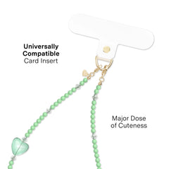Green Heart Phone Charm