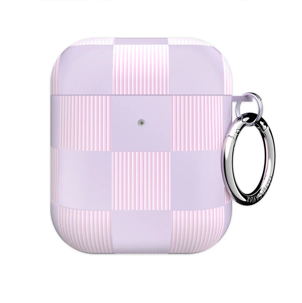 Lilac Vibe Checkered AirPod Case
