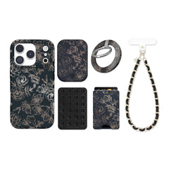 Floral Rose Gold Chrome iPhone Bundle Set