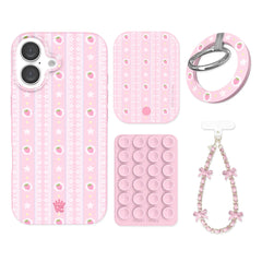Strawberry Macaron iPhone Bundle Set - Grip
