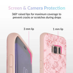 Nude Red Chrome Floral Samsung Galaxy Case