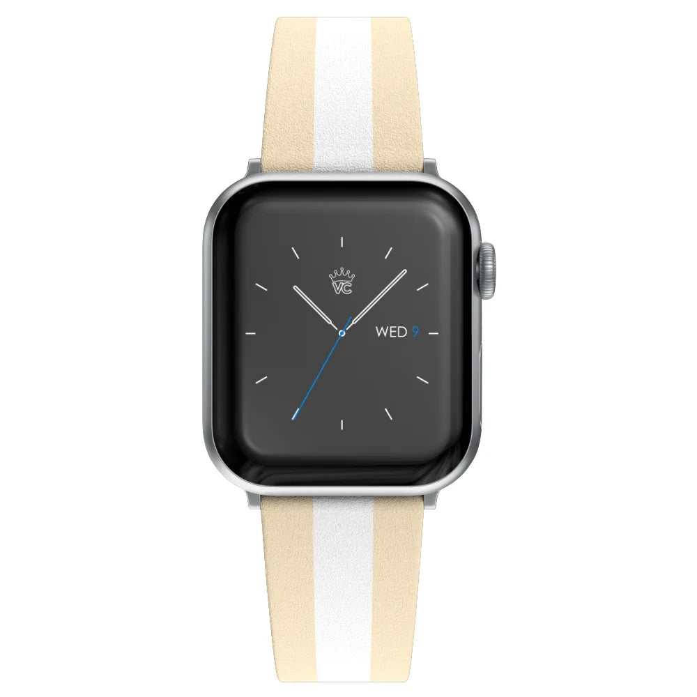 Tan & White Stripes Apple Watch Band