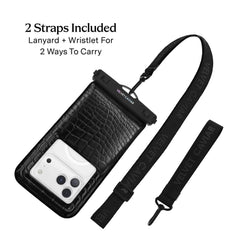 Black Croc Waterproof Floating Phone Pouch