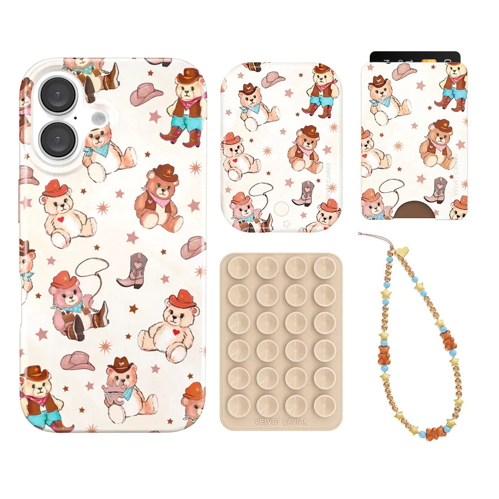 Cowboy Teddy iPhone Bundle Set - Wallet