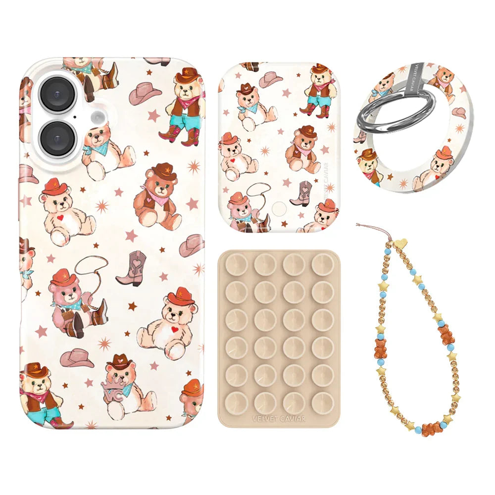 Cowboy Teddy iPhone Bundle Set - Grip