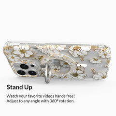 White Floral MagSafe Grip Ring