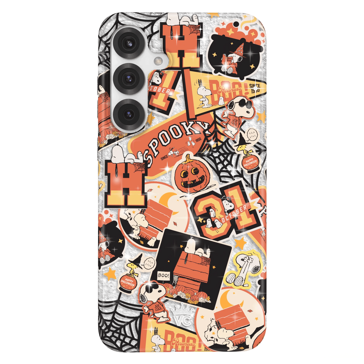 Snoopy Halloween Varsity Glitter Samsung Case