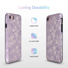 Dusty Rose Chrome Floral iPhone Case