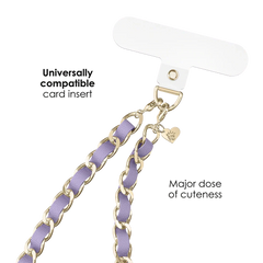 Lilac Leather Chain Phone Charm