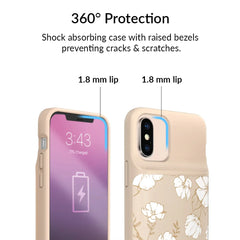 White Floral iPhone Charging Case