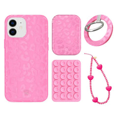 Hot Pink Leopard iPhone Bundle Set - Grip