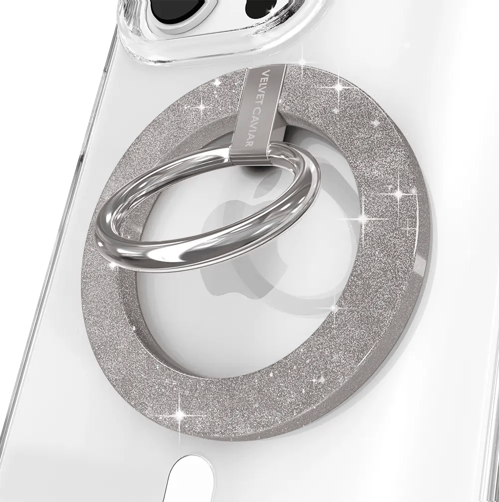 Grey Stardust Glitter MagSafe Grip Ring