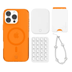 Neon Orange iPhone Bundle Set - Wallet